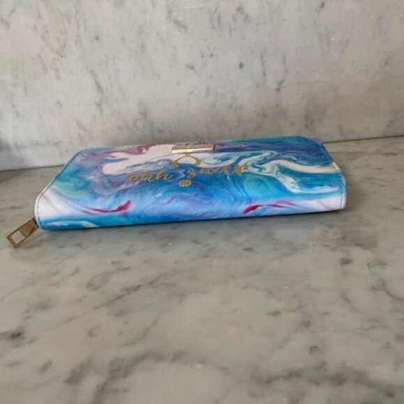 SIMPLY SOUTHERN "ohh snap" Wishbone Marble Blue Pink Purple Print Long W… - Picture 10 of 15